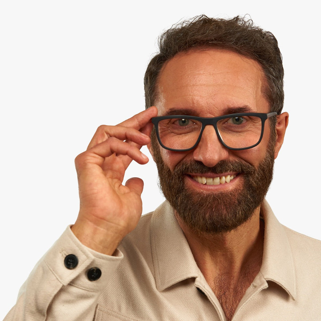 Men's Adams Black Blauw licht filter brillen - Luxreaders.be