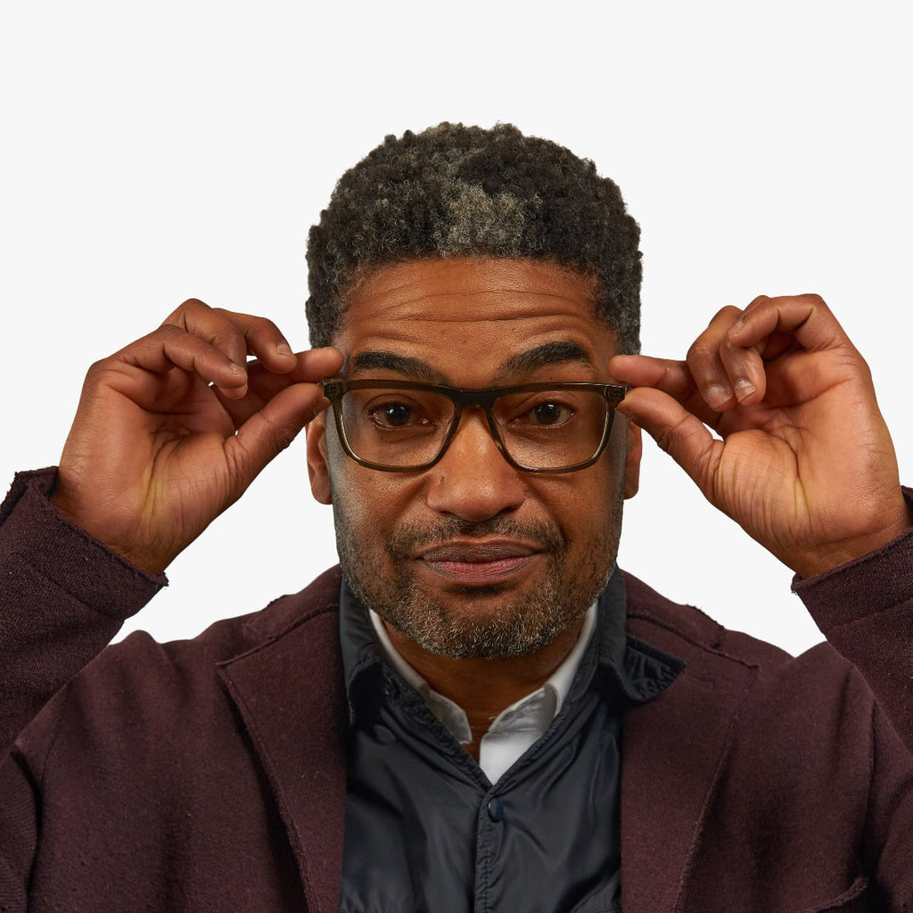 Adams Shiny Olive Leesbrillen - Luxreaders.be