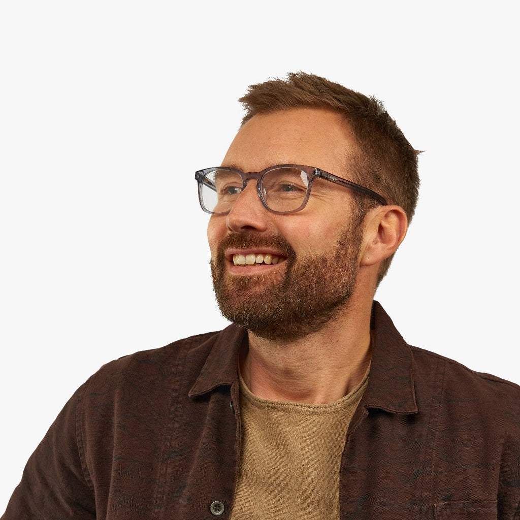 Baker Crystal Grey Blauw licht filter brillen - Luxreaders.be