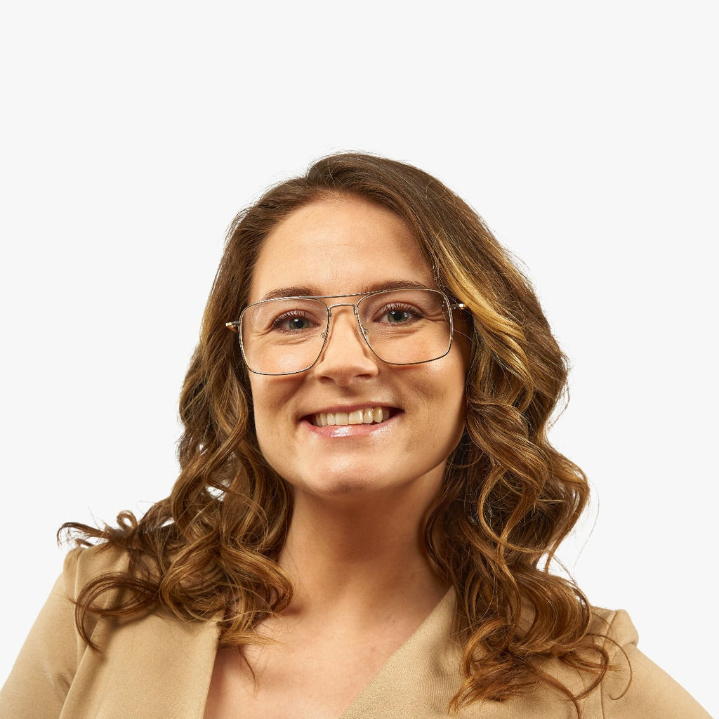 Women's Clarke Gold Blauw licht filter brillen - Luxreaders.be