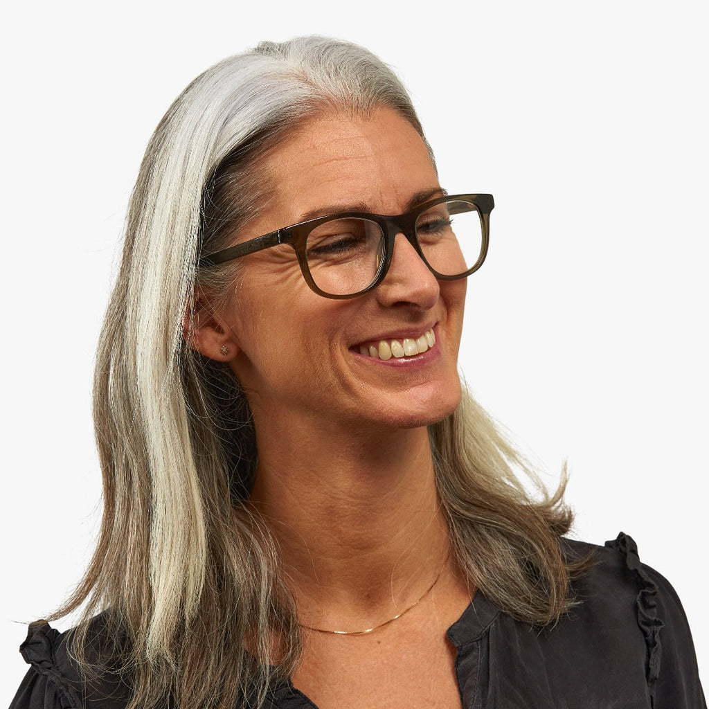 Evans Shiny Olive Blauw licht filter brillen - Luxreaders.be