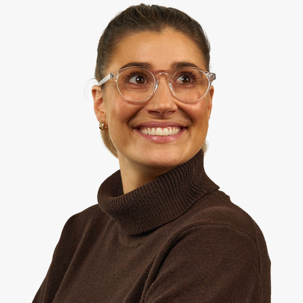 Women's Morgan Crystal White Blauw licht filter brillen - Luxreaders.be