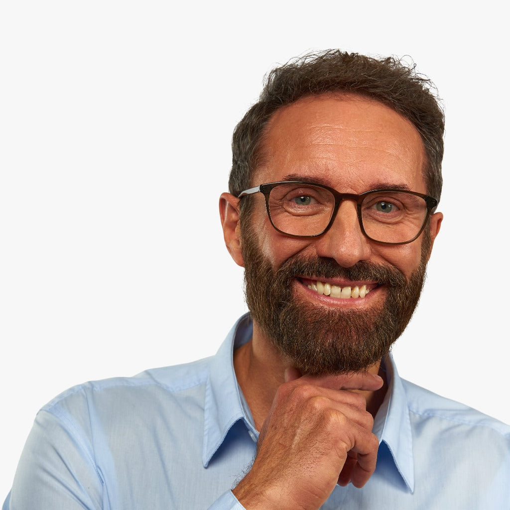 Men's Taylor Shiny Olive Blauw licht filter brillen - Luxreaders.be