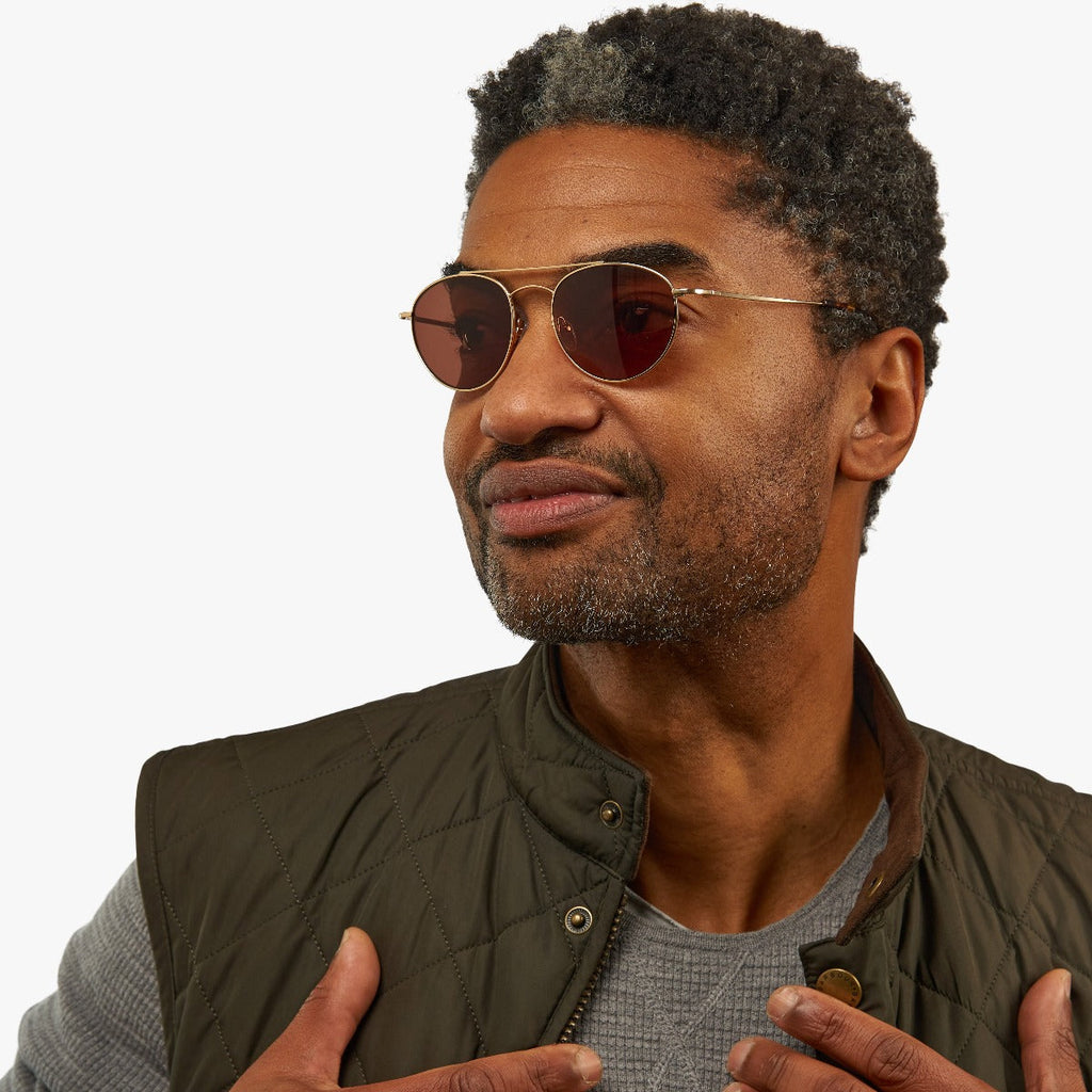 Men's Williams Gold Zonnebrillen - Luxreaders.be