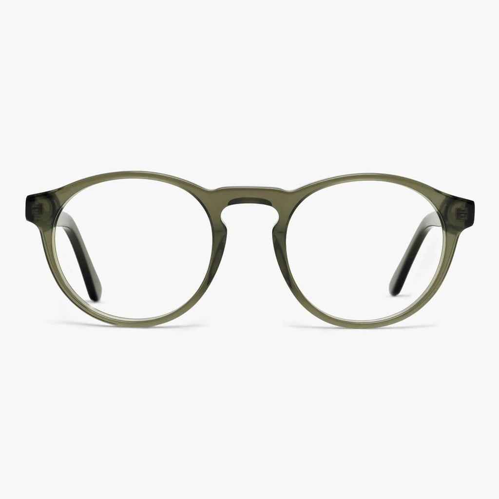 Kies Men's Morgan Shiny Olive Blauw licht filter brillen - Luxreaders.be