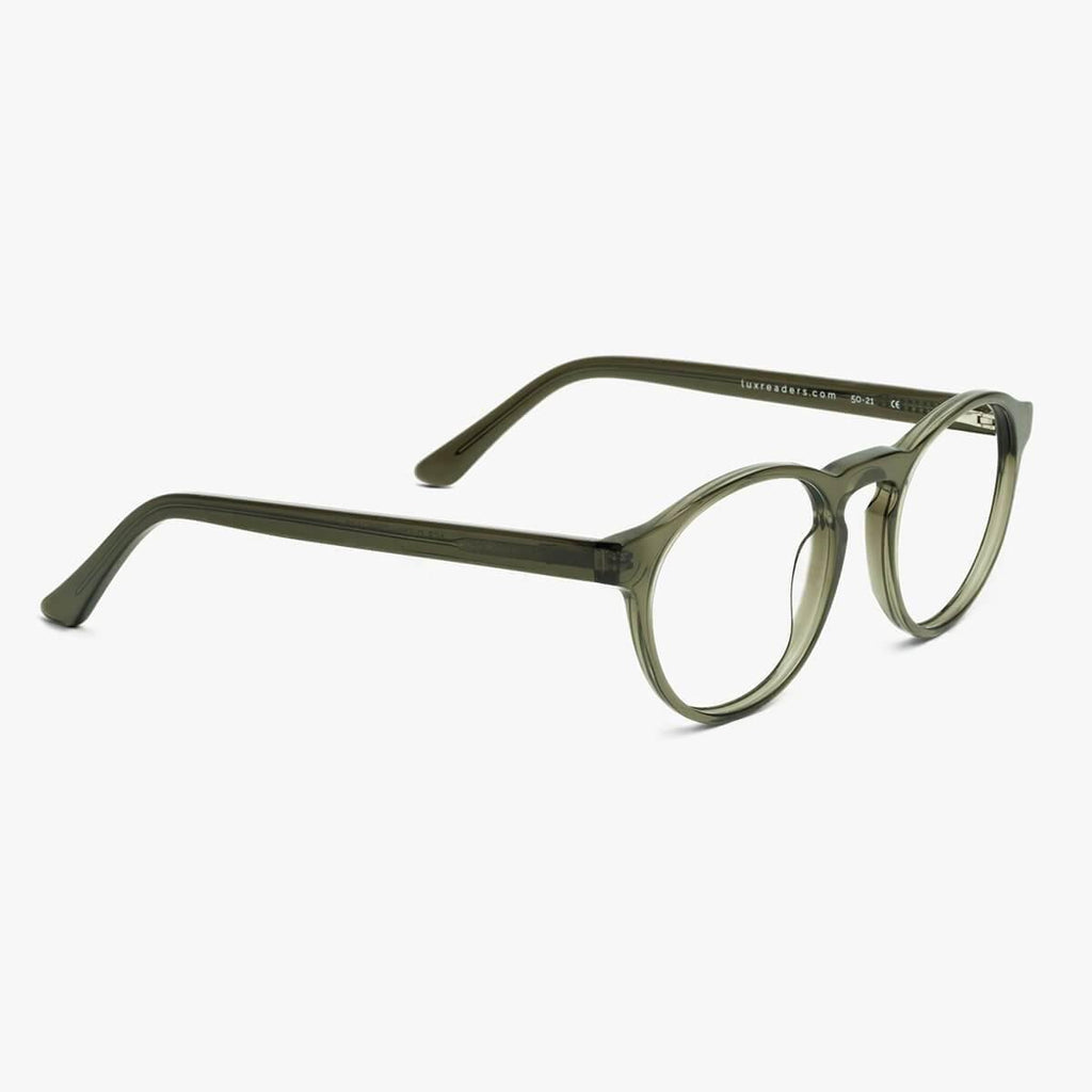 Men's Morgan Shiny Olive Blauw licht filter brillen - Luxreaders.be