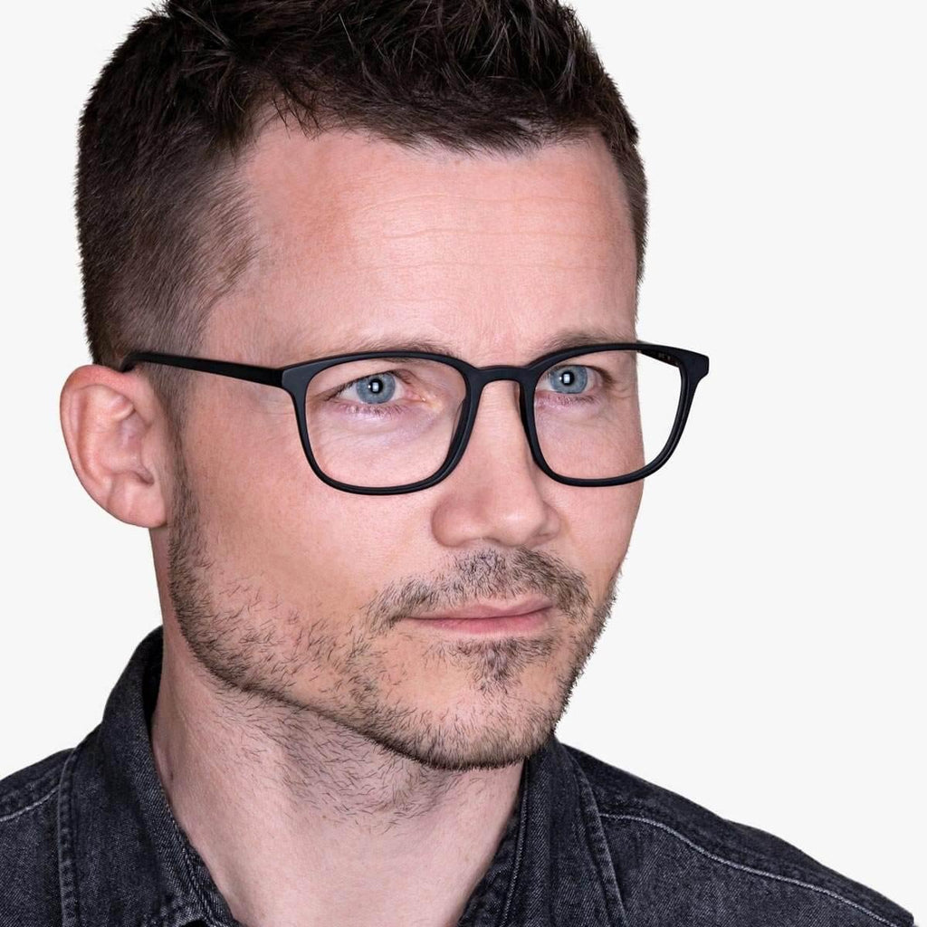 Men's Taylor Black Blauw licht filter brillen - Luxreaders.be