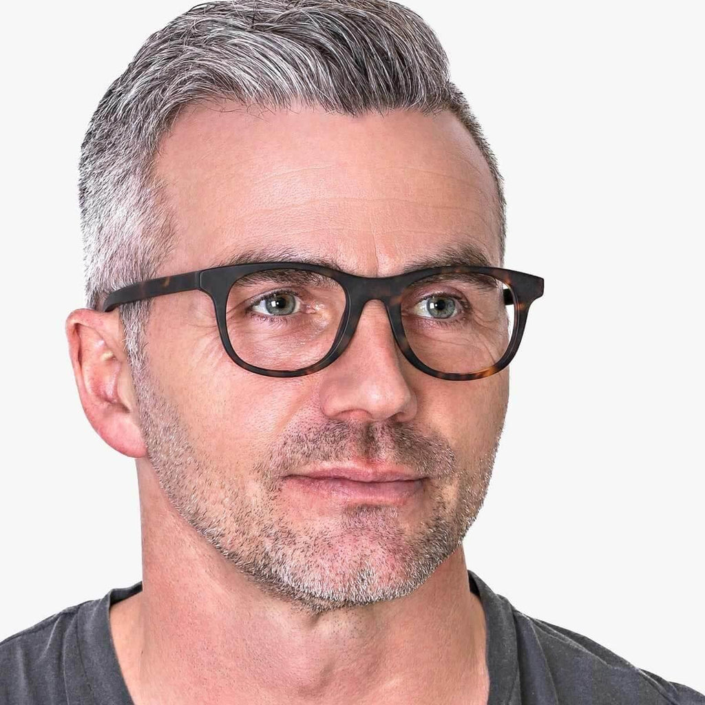 Men's Evans Dark Turtle Blauw licht filter brillen - Luxreaders.be